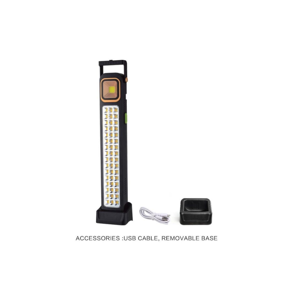 مصباح LED عملي متعدد الاستعمالات قابل للشحن – إضاءة قوية مع قاعدة قابلة للإزالة