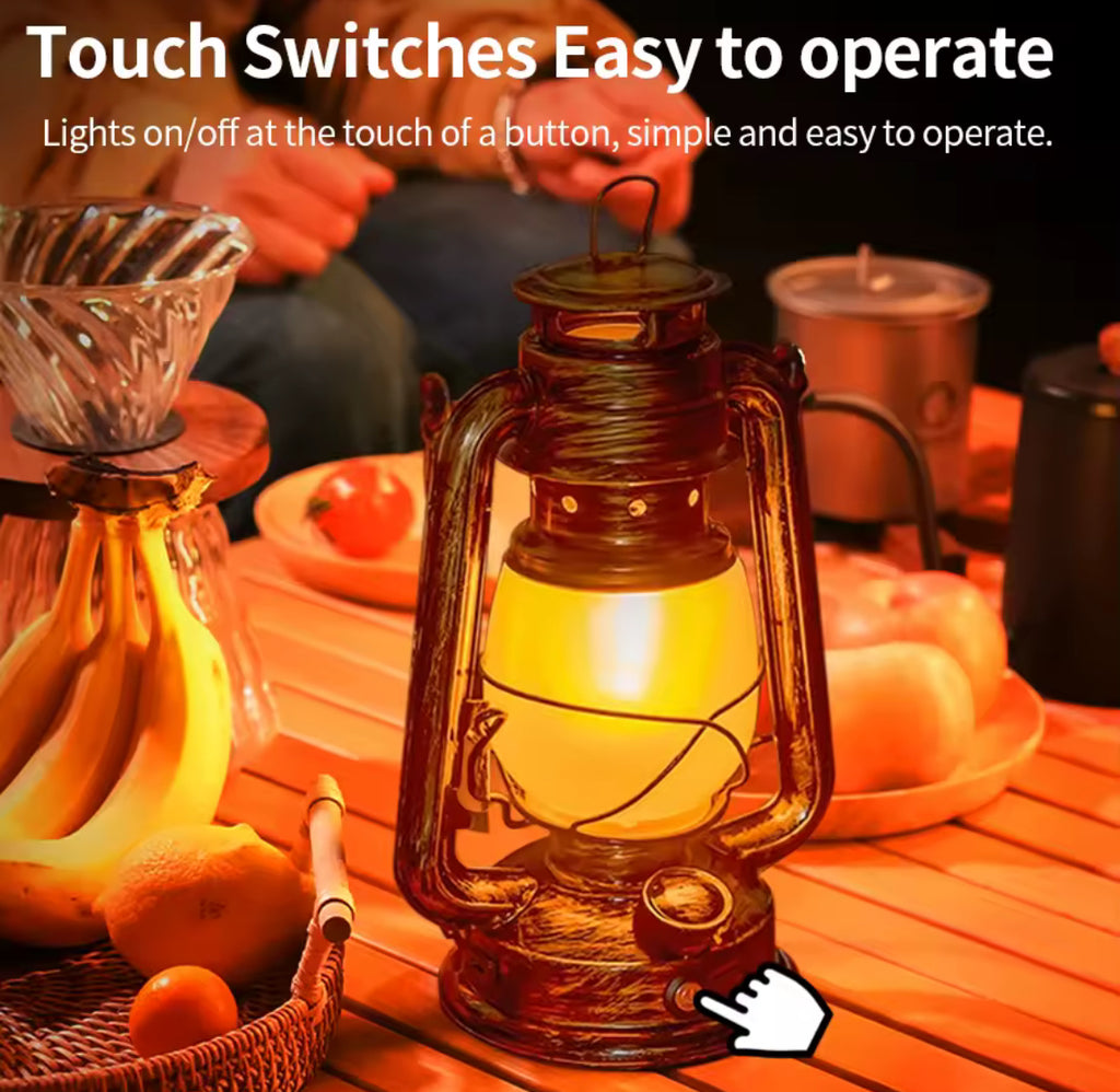 مصباح مخيم رجعي قابل للشحن – Lampe rétro de camping rechargeable – Retro Camping Rechargeable Lamp