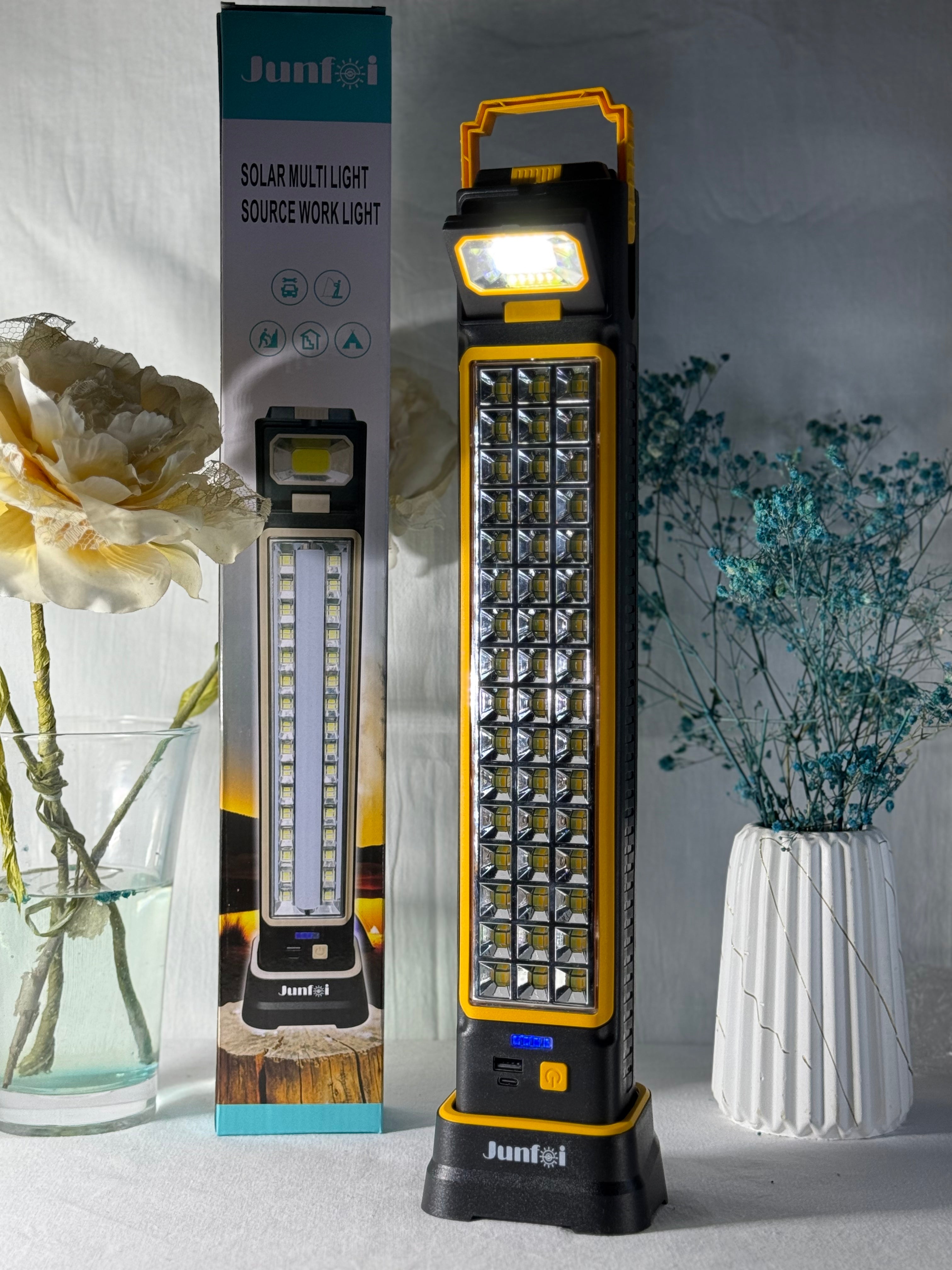 🔆 Lumière de Travail Rechargeable Solaire – إضاءة متعددة الوظائف لكل المواقف